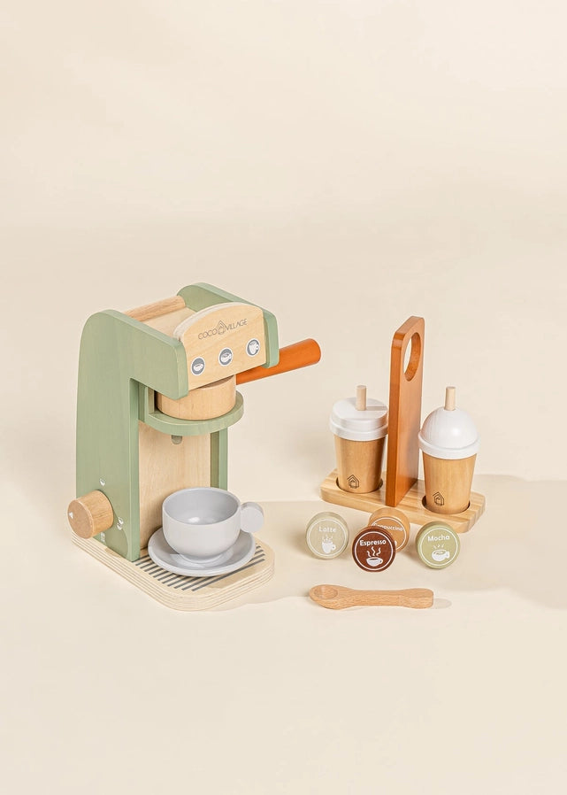 Toddler Wooden Coffee Maker Set
