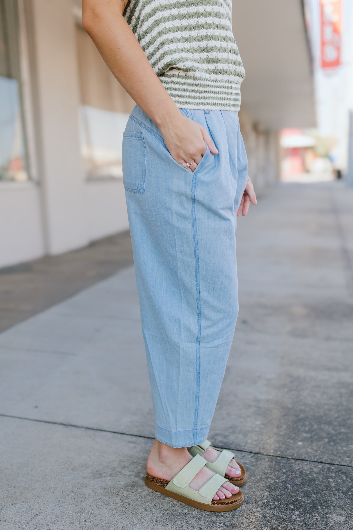 Denim High Waisted Relax Fit Pants