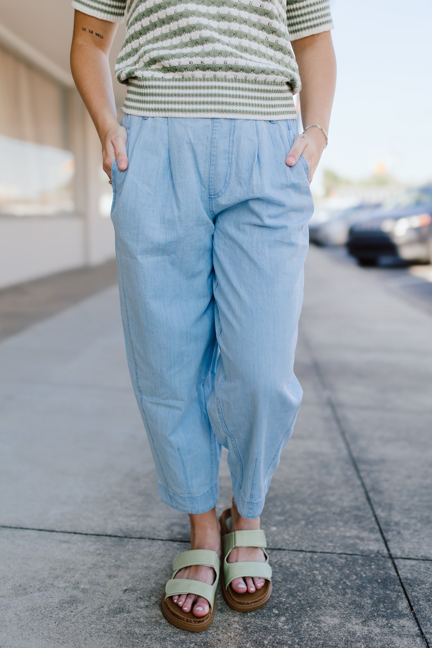Denim High Waisted Relax Fit Pants
