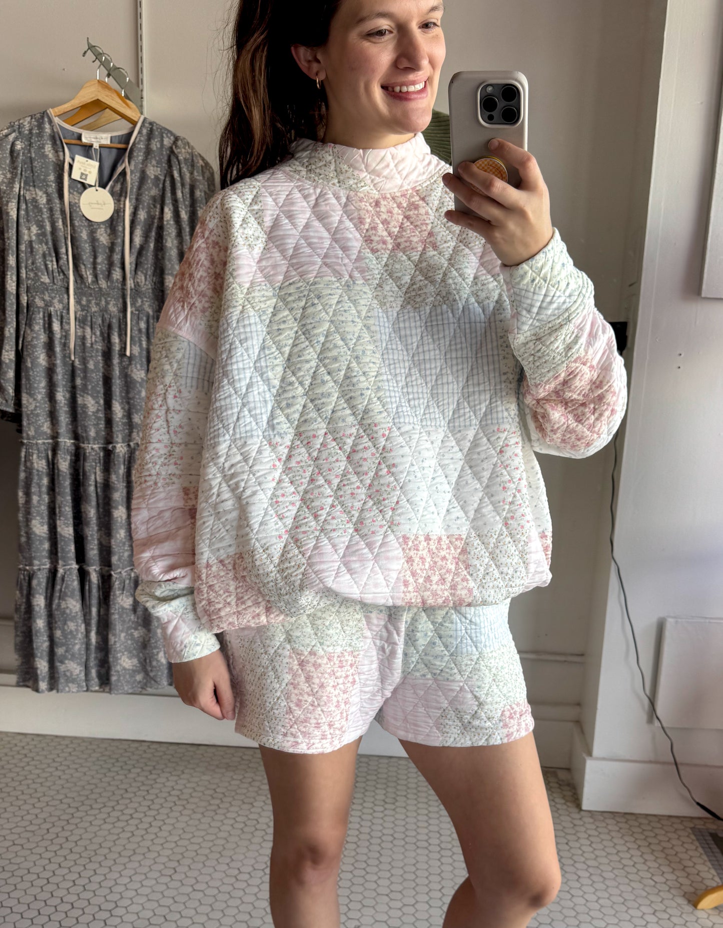 Elsie Quilted Mockneck Sweatshirt
