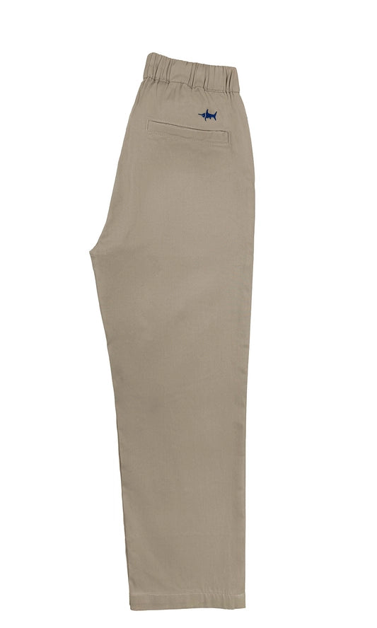Boys Elastic Waist Pants - Khaki