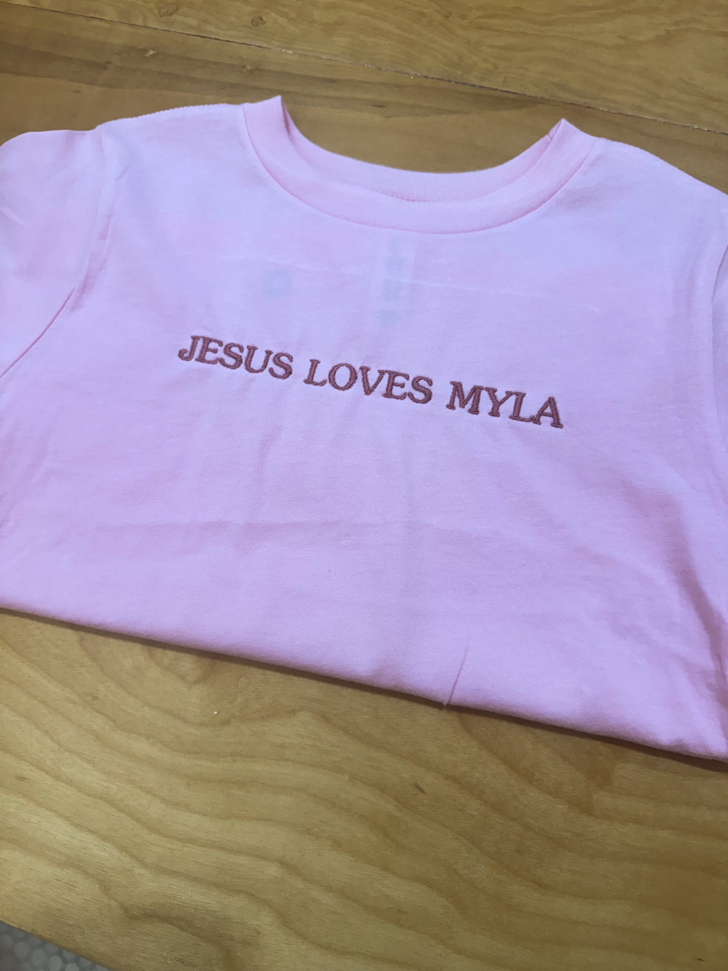 Jesus Loves Custom Embroidery Tee
