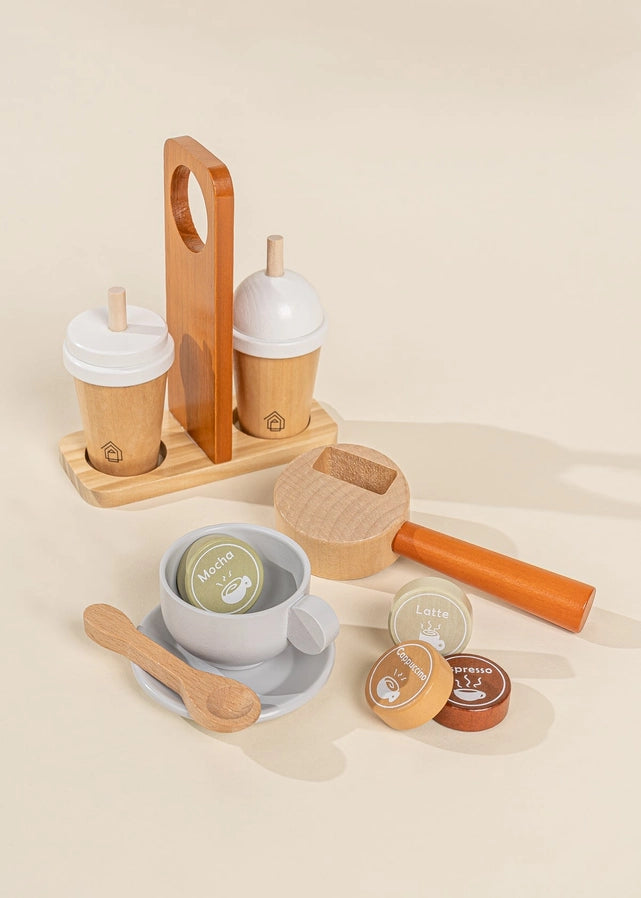 Toddler Wooden Coffee Maker Set