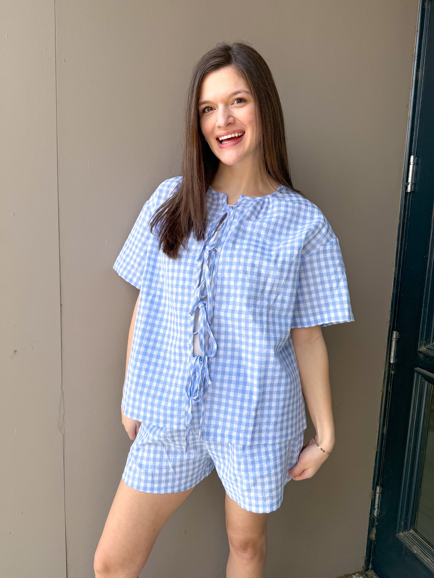 Gingham Set: Baby Blue