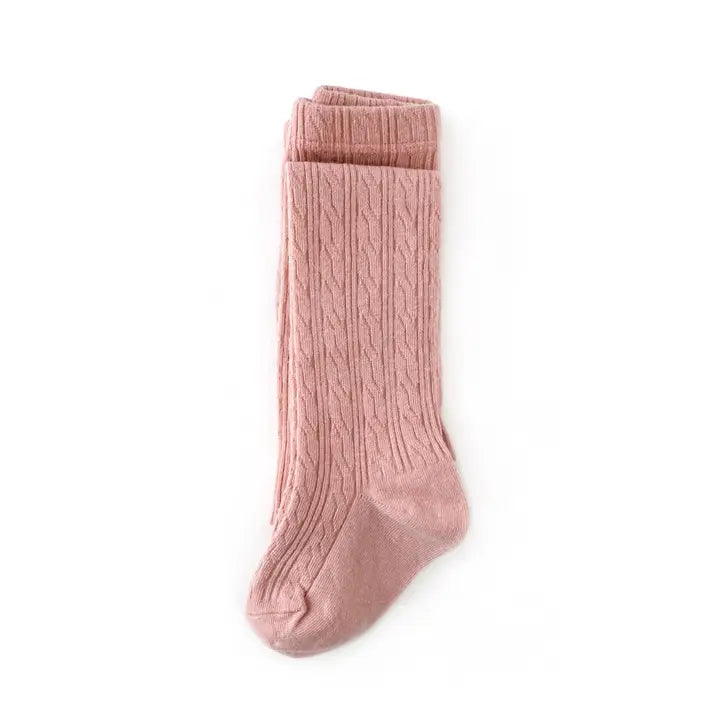 Blush Cable Knit Tights