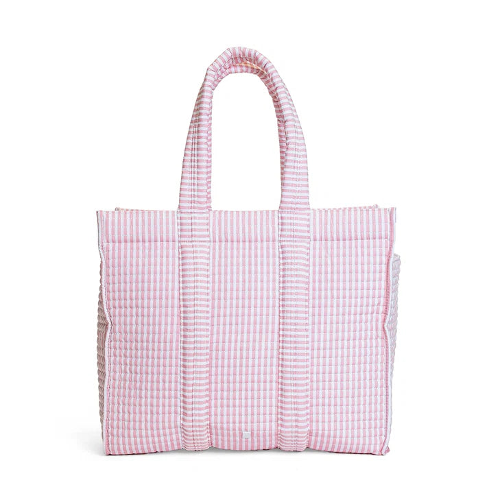 Quilted Go Go Tote: Pimlico Stripe Dusty Rose