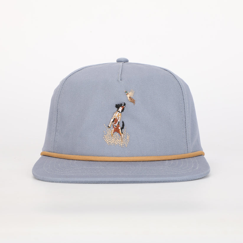 Blue Boys hat with Rope trim and Embroidered Design