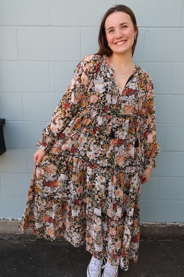 Floral Night Midi Dress