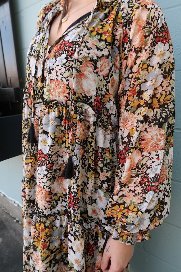 Floral Night Midi Dress