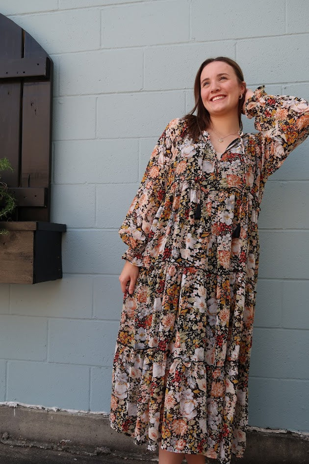 Floral Night Midi Dress