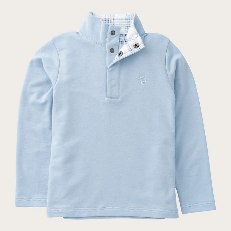 Boy's Sporty Snap Pullover - Cashmere Blue