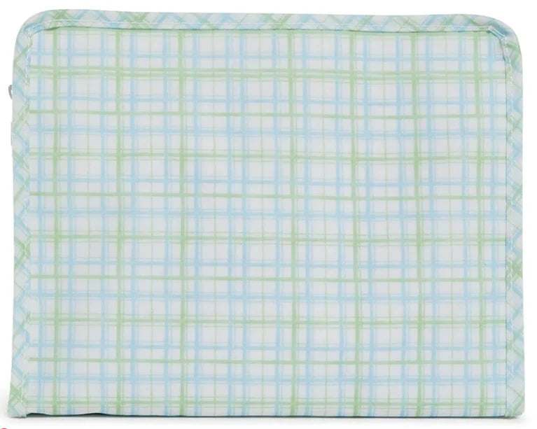Roadie Large Zip Pouch - Classic Plaid Green