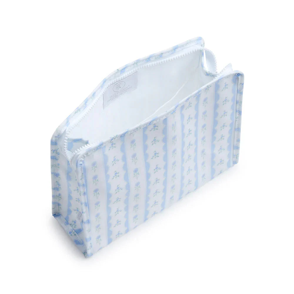 Roadie Large Zip Pouch - Ribbon Floral Blue