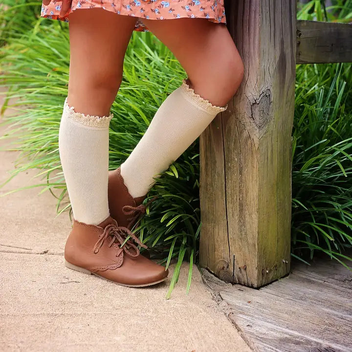 Vanilla Lace Top Knee Highs