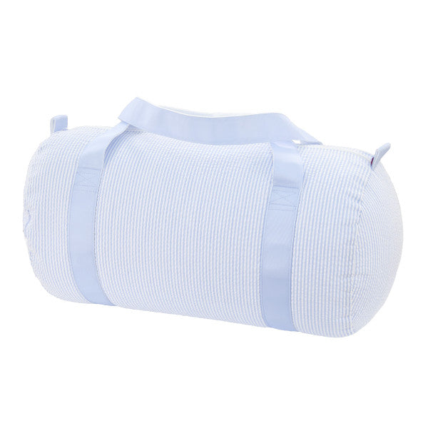 Baby Blue Seersucker Medium Duffel