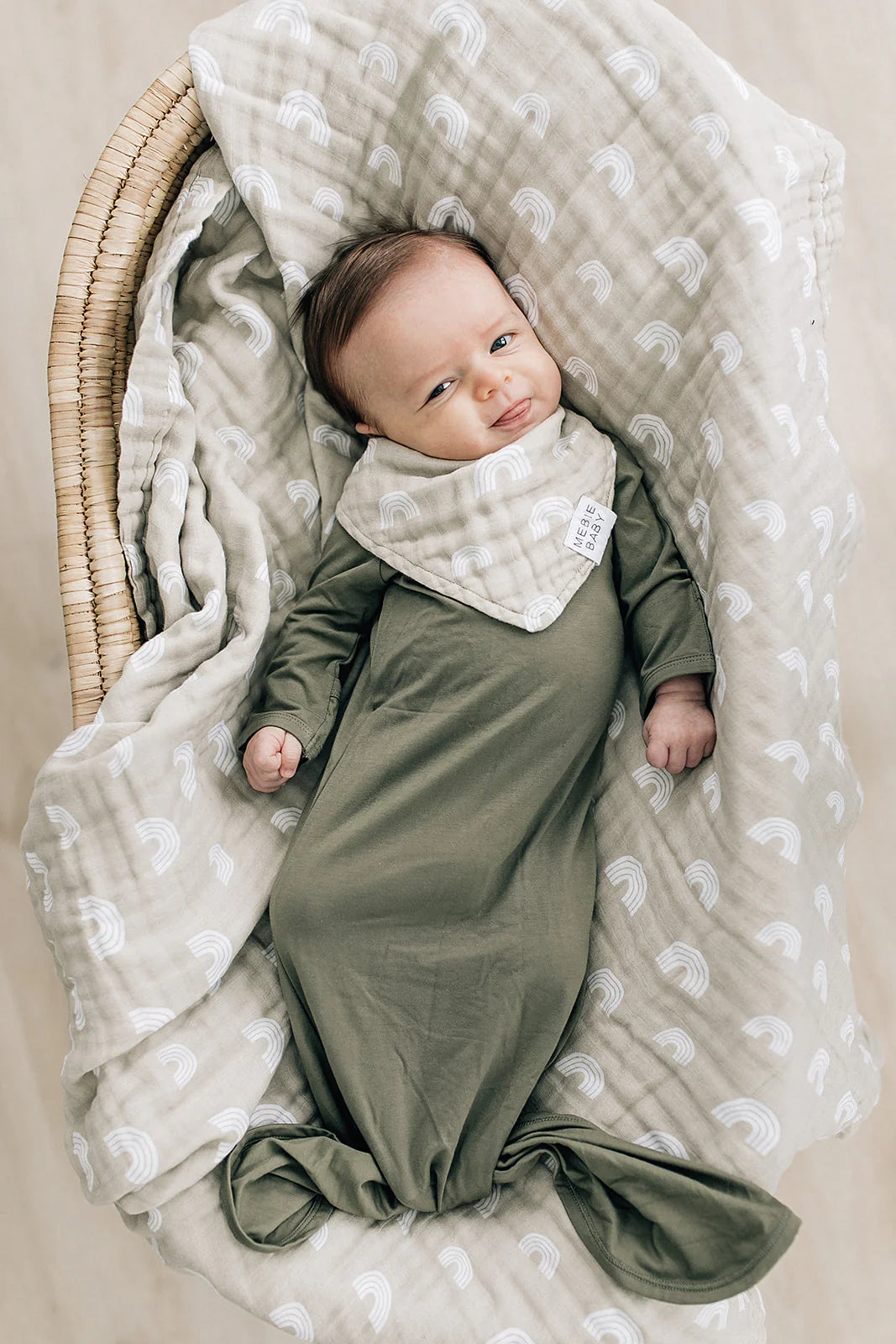 Sand Rainbow Muslin Swaddle Blanket
