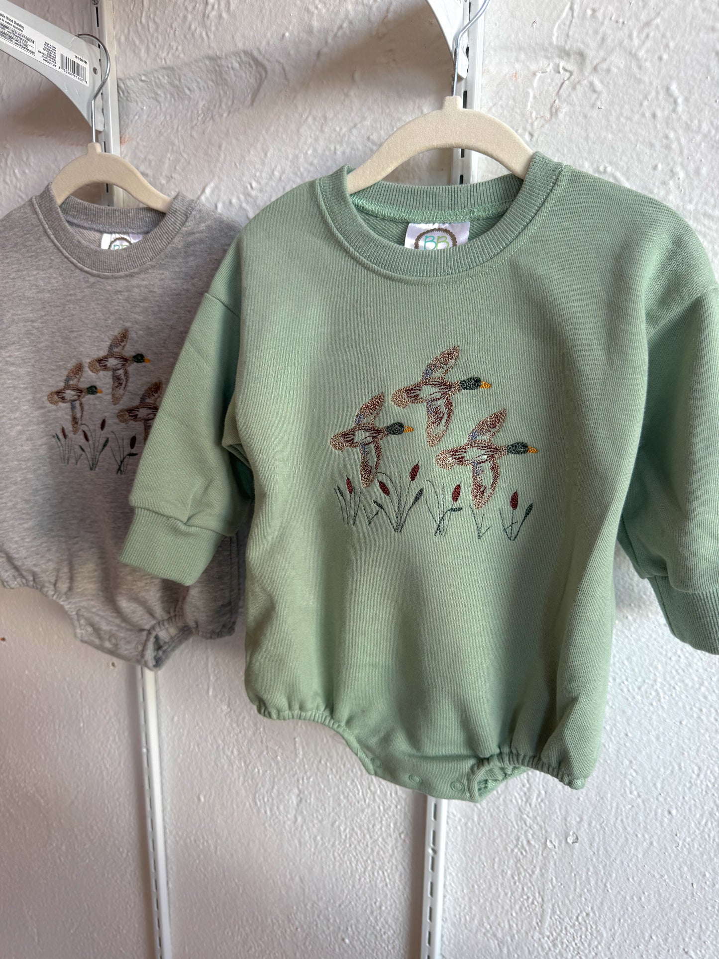 Embroidery mallard duck bubble romper!