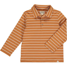 Load image into Gallery viewer, Pumpkin/Cream Striped Polo
