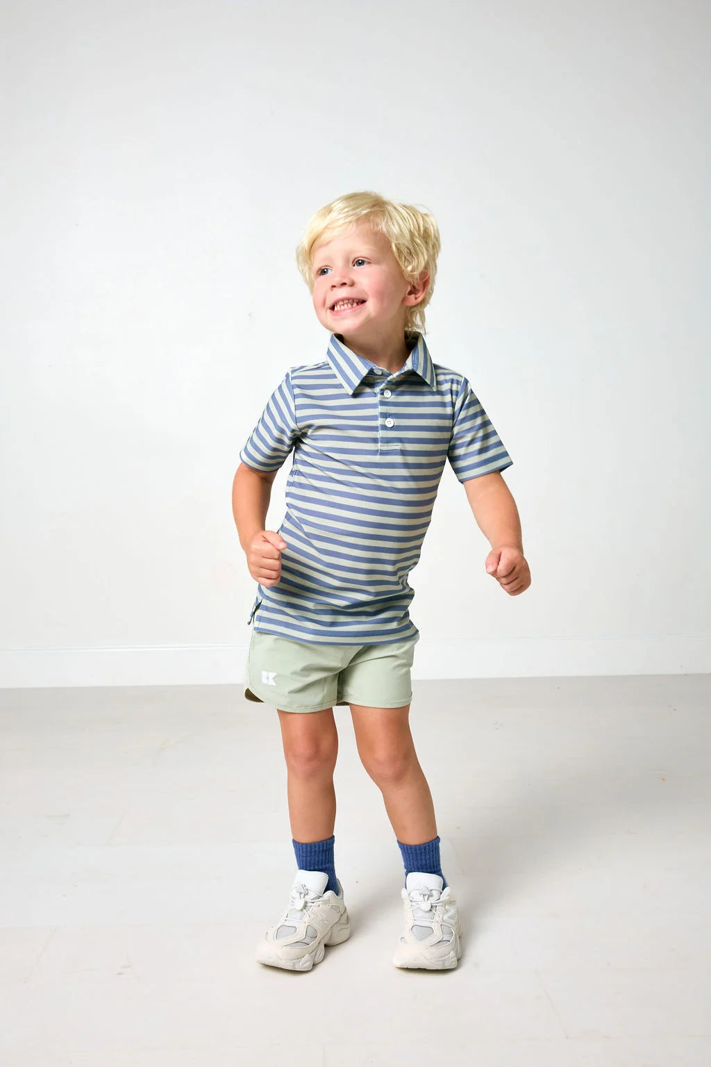 Slate/Sage Strip Performance Polo