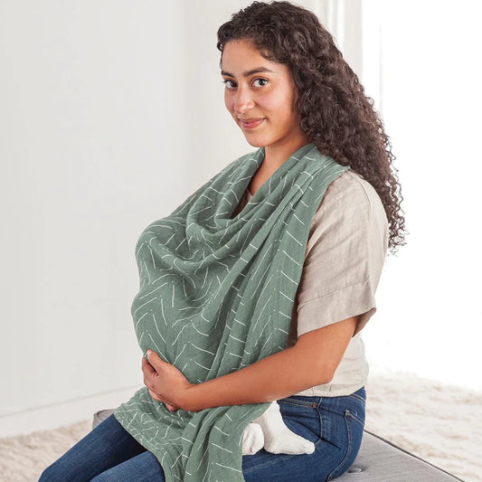 Breastfeeding Boss A Multitasking Must-Have For Nursing, Swaddling & More- Sage Mudcloth