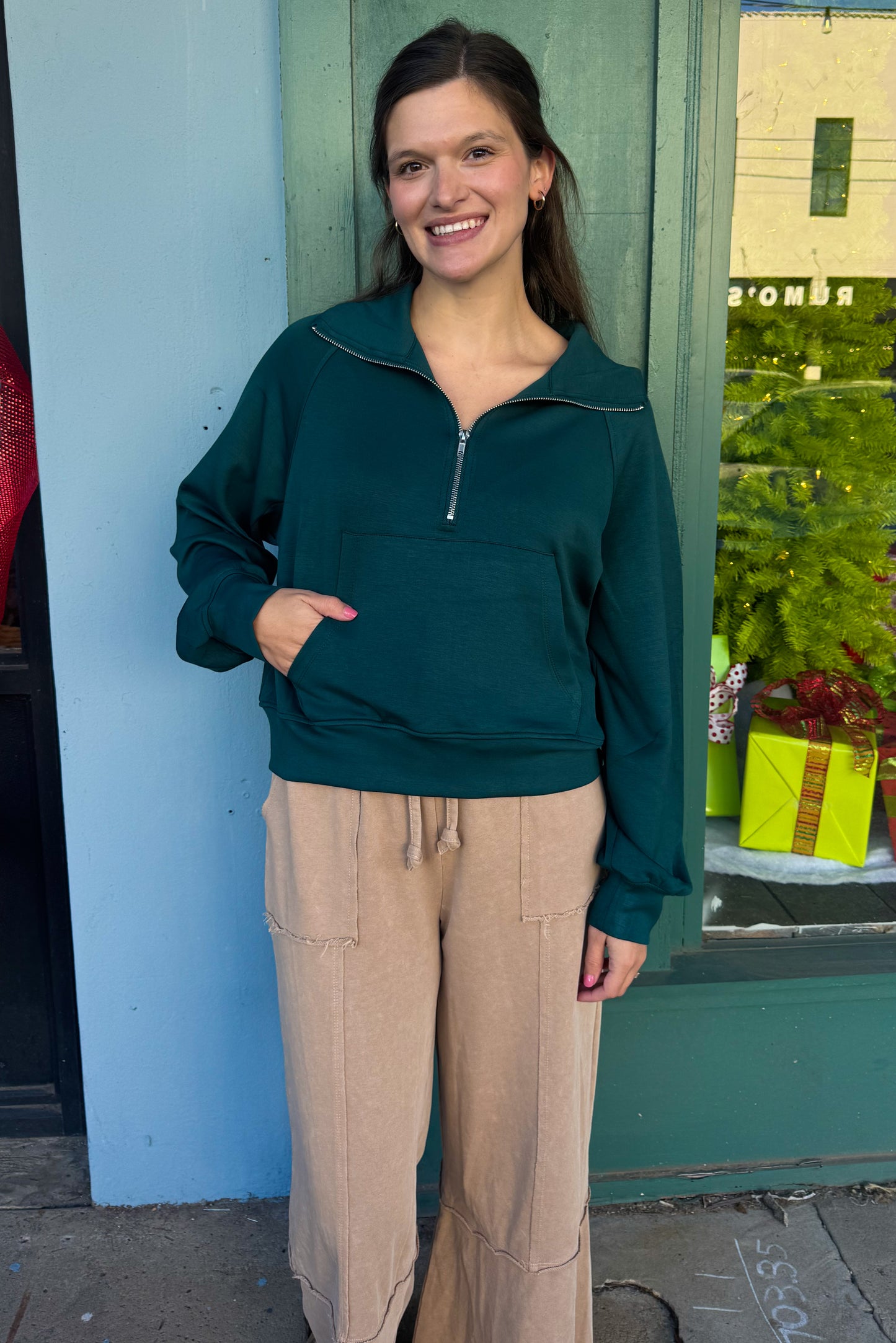 Athletic Quarter Zip: Evergreen