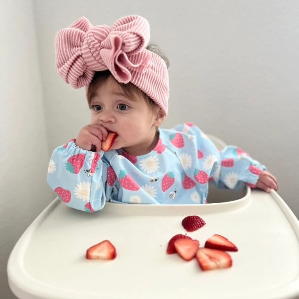 The Grayson Long Sleeve Bib- Strawberry Patch