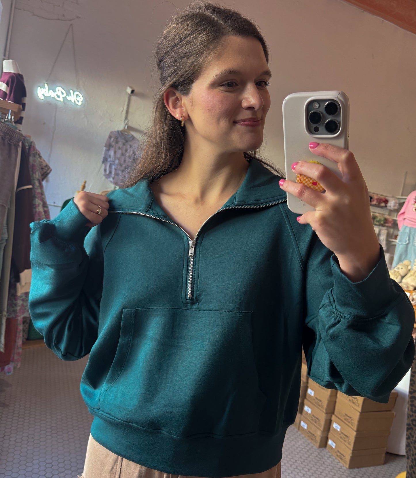 Athletic Quarter Zip: Evergreen