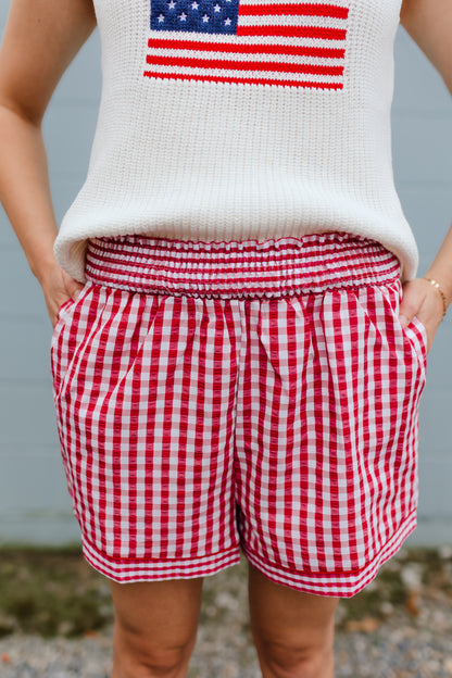 Red Gingham Shorts