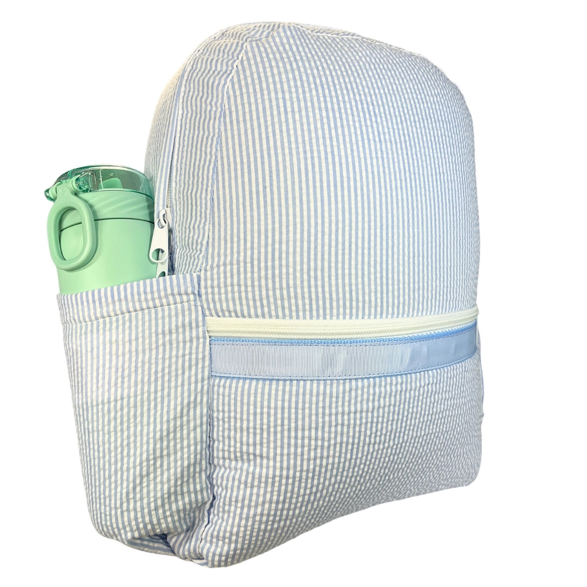 Baby Blue Seersucker Backpack