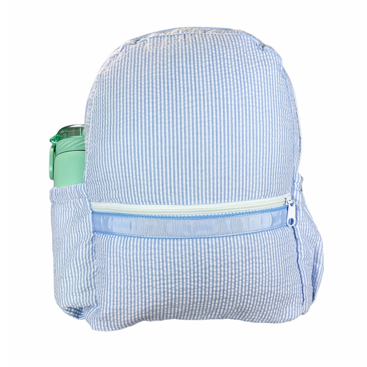 Baby Blue Seersucker Backpack