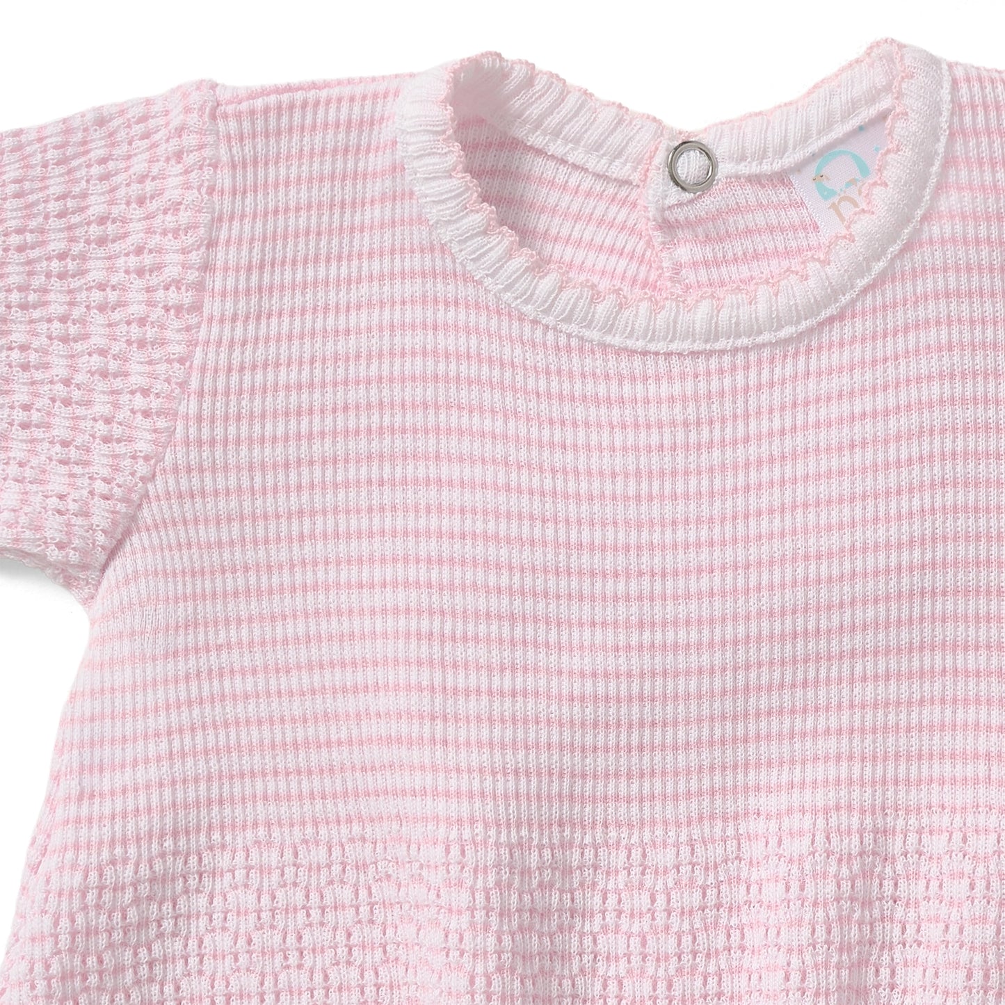 Paty Knit Ruffle Hem Bubble: Pink w/Pink Trim