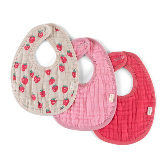 Strawberries and Cream Bib Set