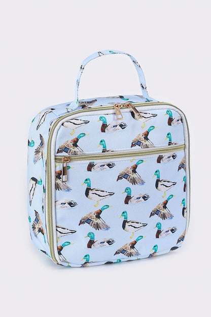 Light Blue Duck Hunting Printed Lunch Boxes Bag