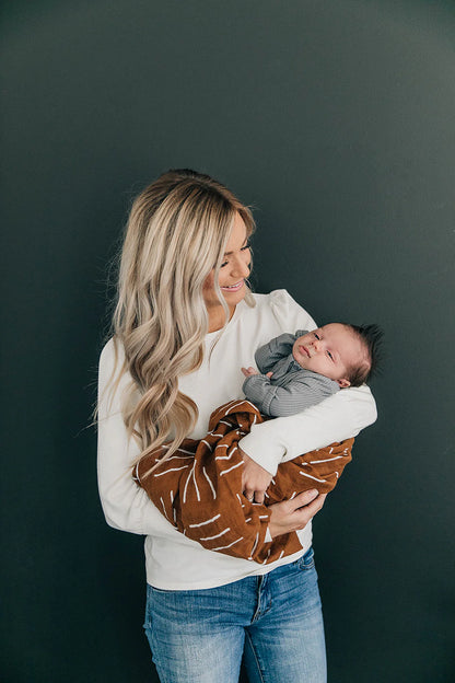 Mustad Mudcloth Muslin Swaddle Blanket
