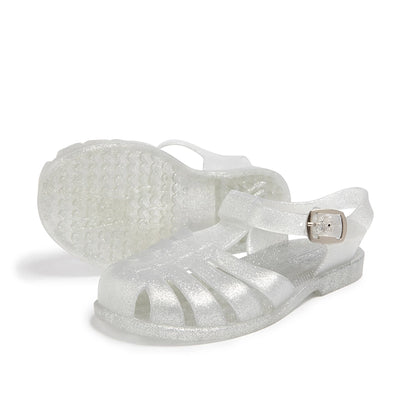 Silver Glitter Jelly Sandals