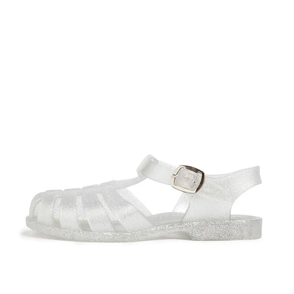 Silver Glitter Jelly Sandals