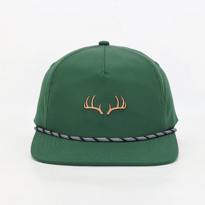 Toddle boys hat, green, antler embroidery