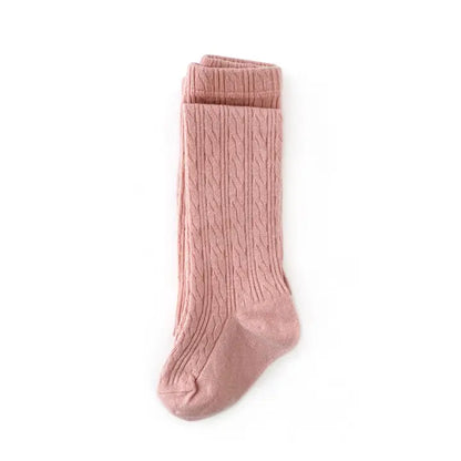 Blush Cable Knit Tights