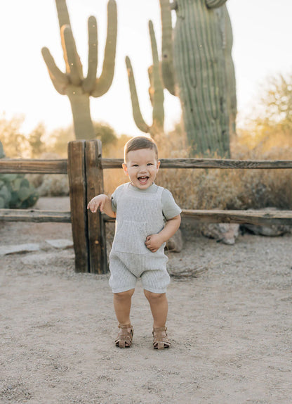 Heather Grey Pocket Knit Overall