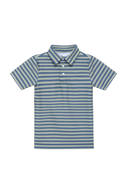Slate/Sage Strip Performance Polo