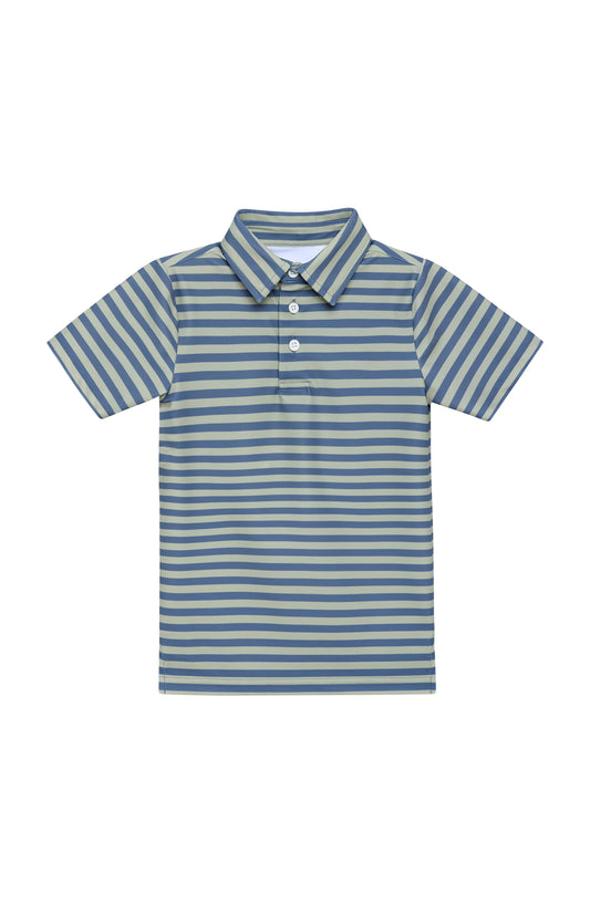 Slate/Sage Strip Performance Polo