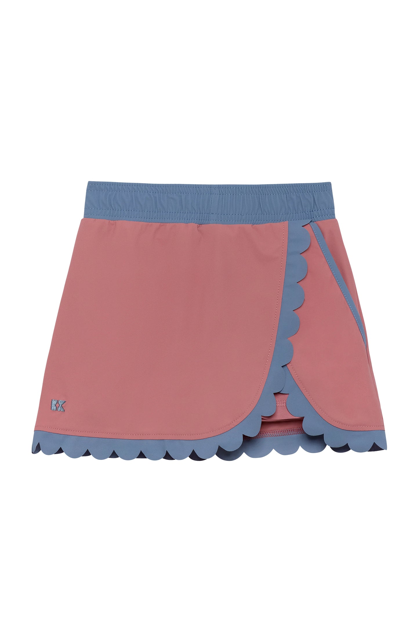 Dusty Pink/Slate Scalloped Skort