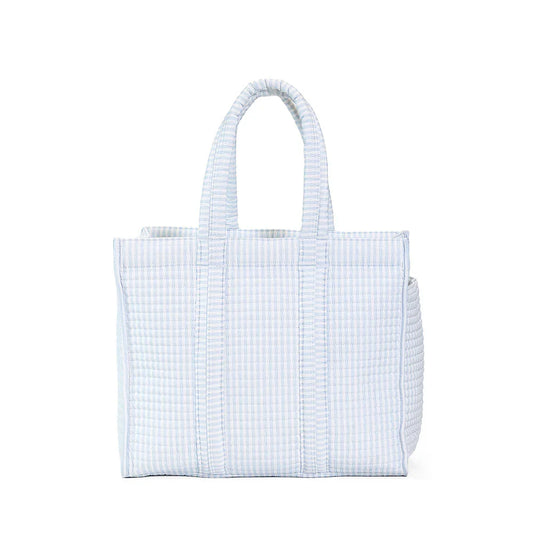 Quilted Go Go Tote - Pimlico Stripe Blue