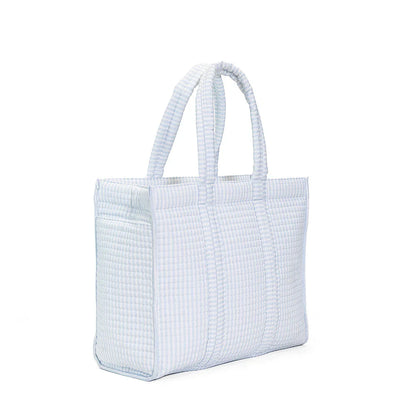Quilted Go Go Tote - Pimlico Stripe Blue