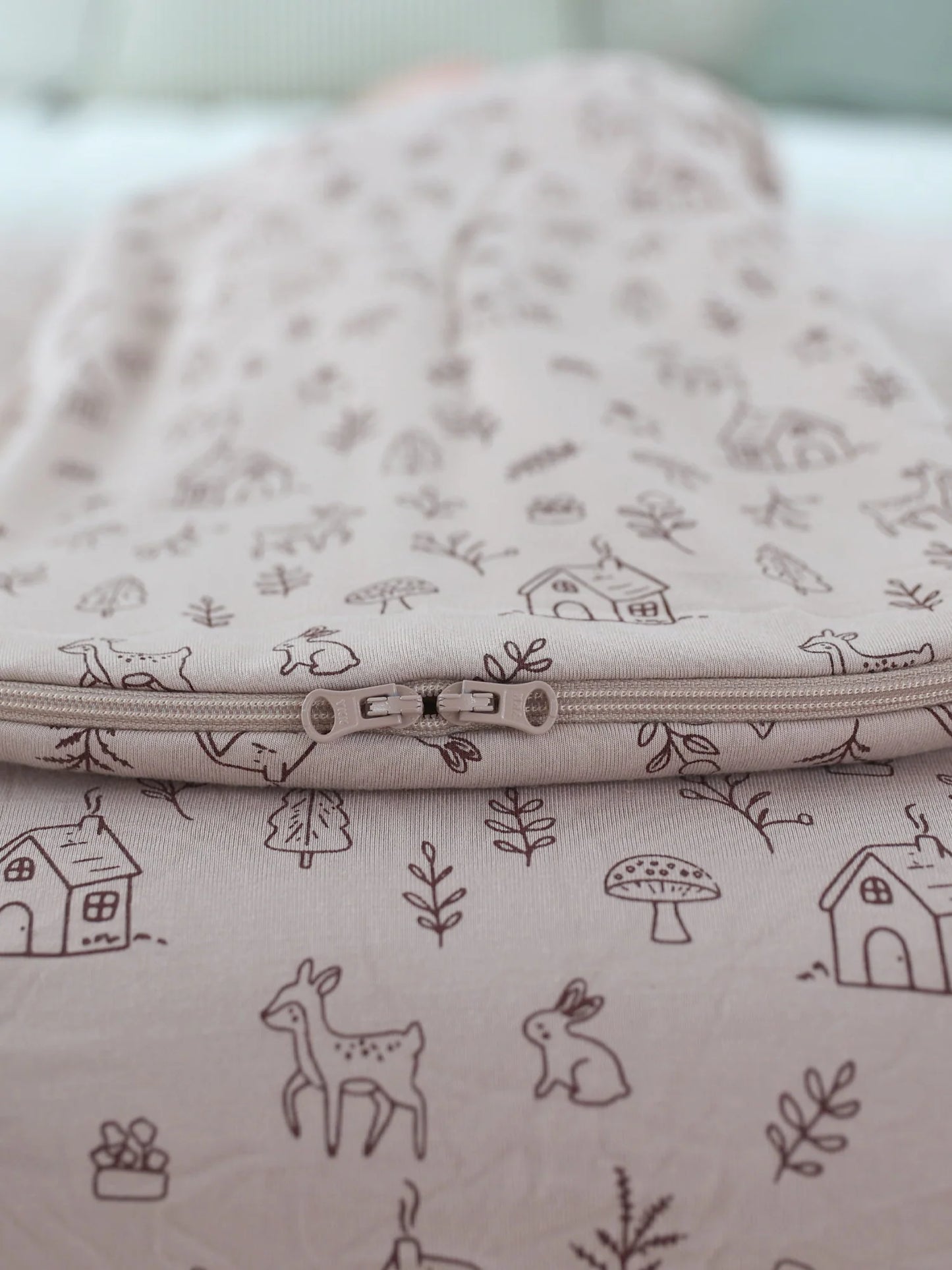 swaddle sleep sack, animal and nature pattern