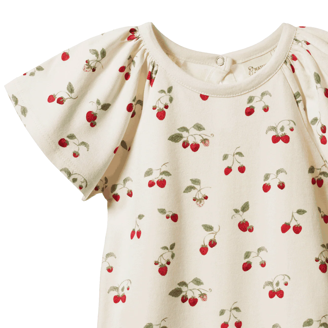 Organic cotton baby Onesie strawberry print