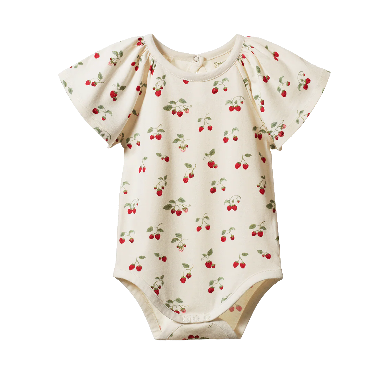 Organic cotton baby Onesie strawberry print