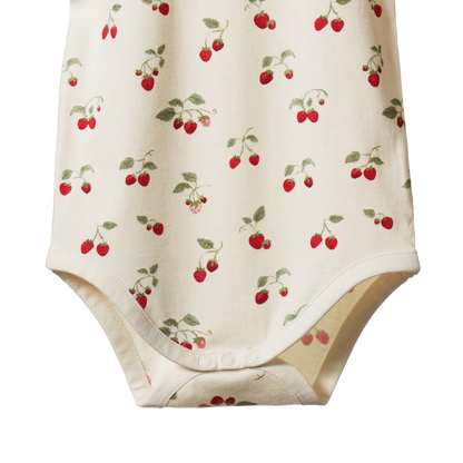 Organic cotton baby Onesie strawberry print