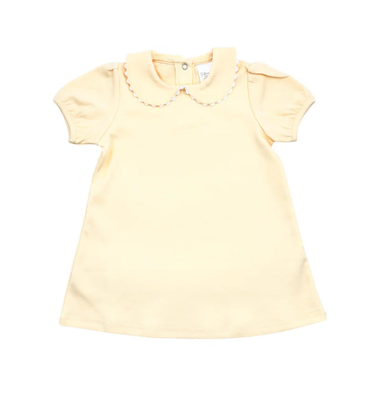 Baby Yellow Scallop Collar Dress