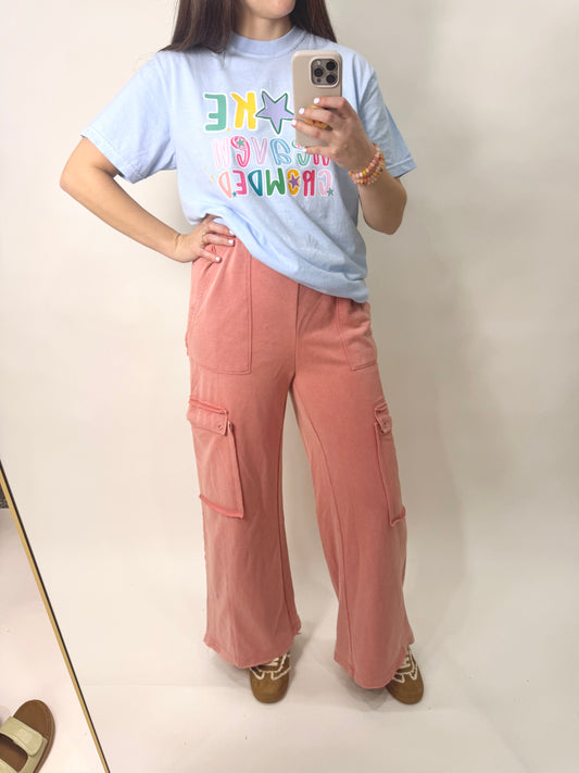Blaire Mineral Wash Pants: Salmon